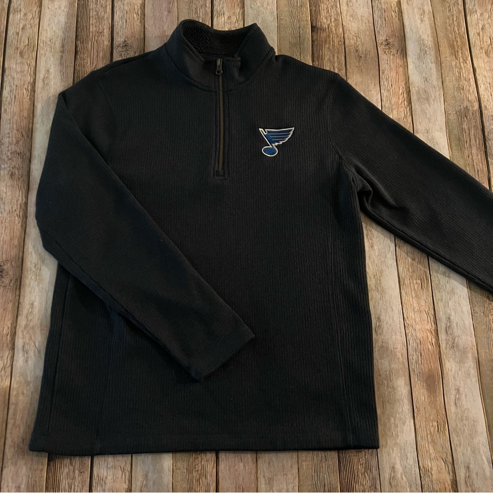 NHL mens Saint Louis Blues long sleeve pullover knit 1/4 zip sweater | size M